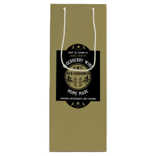 Sac Cadeau Pour Bouteille Fruit d'Elderberry fait maison