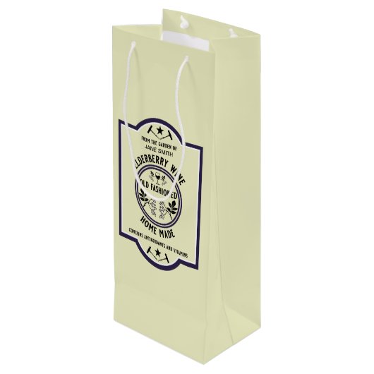 Sac Cadeau Pour Bouteille Fruit d'Elderberry fait maison (Dos Angle)
