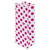 Sac Cadeau Pour Bouteille Fuchsia polka (Dos Angle)