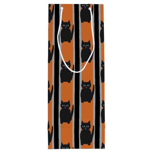 Sac Cadeau Pour Bouteille Fun and Fun Halloween Chats noirs (Dos)