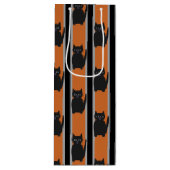Sac Cadeau Pour Bouteille Fun and Fun Halloween Chats noirs (Devant)