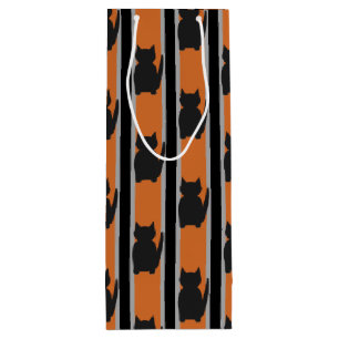 Sac Cadeau Pour Bouteille Fun et Fun Halloween Noir Silhouette Chats