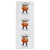 Sac Cadeau Pour Bouteille Fun Pudding Joyeux Noël (Devant)