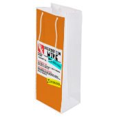 Sac Cadeau Pour Bouteille Funny Étiquette d'avertissement de vin d'ordonnanc (Devant Angle)