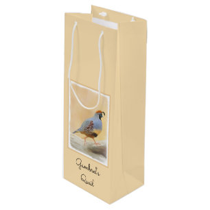 Sac Cadeau Pour Bouteille Gambrel's Quail Painting Original Bird Art