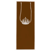 Sac Cadeau Pour Bouteille Garder la couronne calme sur le chocolat Brown (Devant)