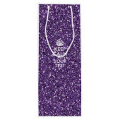 Sac Cadeau Pour Bouteille Gardez le calme et votre texte sur le pourpre (Dos)