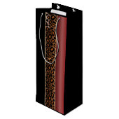 Sac Cadeau Pour Bouteille Garnet rouge et Motif léopard noir (Dos Angle)