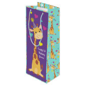Sac Cadeau Pour Bouteille Giraffe Anniversaire de enfant Party Cute (Dos Angle)