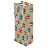 Sac Cadeau Pour Bouteille Globe des neiges avec cardinal rouge mignon (Dos Angle)