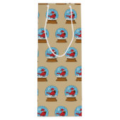 Sac Cadeau Pour Bouteille Globe des neiges avec cardinal rouge mignon (Dos)