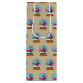 Sac Cadeau Pour Bouteille Globe des neiges avec cardinal rouge mignon (Devant)