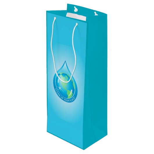 Sac Cadeau Pour Bouteille Globe in Waterdrop (Dos Angle)