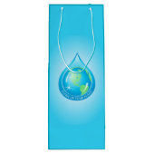 Sac Cadeau Pour Bouteille Globe in Waterdrop (Dos)