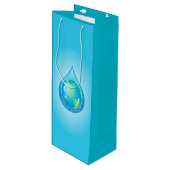 Sac Cadeau Pour Bouteille Globe in Waterdrop (Devant Angle)
