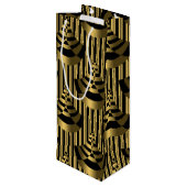 Sac Cadeau Pour Bouteille Gold et Black Art Déco (Dos Angle)