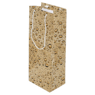 Sac Cadeau Pour Bouteille gouttelettes d'eau d'or