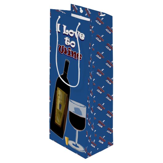 Sac Cadeau Pour Bouteille Graphiques d'Humour de vin (Devant Angle)