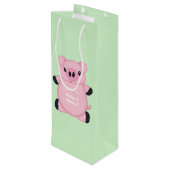 Sac Cadeau Pour Bouteille Green Pig Baby (Dos Angle)