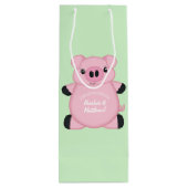 Sac Cadeau Pour Bouteille Green Pig Baby (Dos)