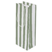 Sac Cadeau Pour Bouteille Grille verte et blanche (Devant Angle)