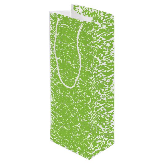 Sac Cadeau Pour Bouteille Grunge Lime Green Pattern - Summer Abstract Decor (Dos Angle)