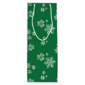 Sac Cadeau Pour Bouteille Handmade Snowflake Flurries - Bright Green & White (Dos)