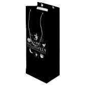 Sac Cadeau Pour Bouteille Happy Halloween nom personnalisé noir éffrayant (Dos Angle)
