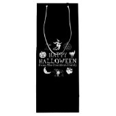 Sac Cadeau Pour Bouteille Happy Halloween nom personnalisé noir éffrayant (Dos)