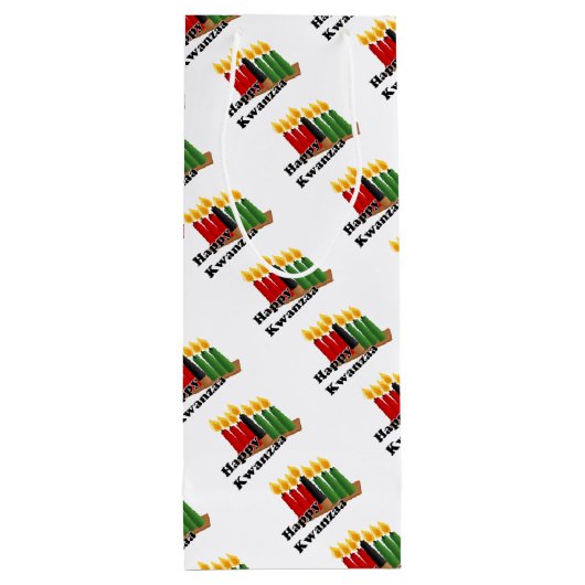 Sac Cadeau Pour Bouteille Happy Kwanzaa (Dos)
