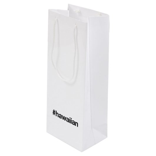 Sac Cadeau Pour Bouteille HAWAIIAN Hashtag (Devant Angle)