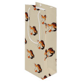 Sac Cadeau Pour Bouteille Hipster Fox (Devant Angle)