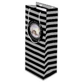 Sac Cadeau Pour Bouteille Hiver en Nouvelle-Angleterre Noël Cercle gris noir (Devant Angle)