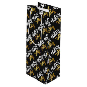 Sac Cadeau Pour Bouteille Holly Jolly