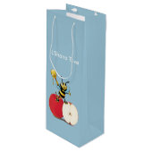 Sac Cadeau Pour Bouteille Honeybee Apple Rosh HaShana (Devant Angle)