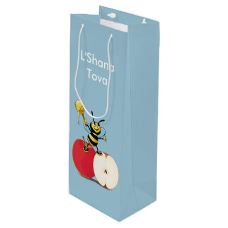 Sac Cadeau Pour Bouteille Honeybee Apple Rosh HaShana