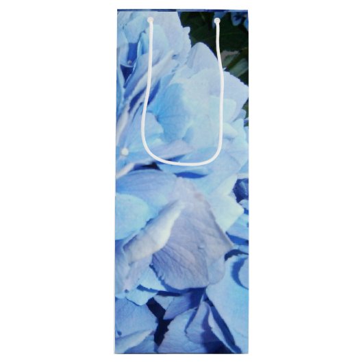 Sac Cadeau Pour Bouteille Hortensia bleu-clair (Devant)
