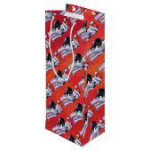 Sac Cadeau Pour Bouteille Husky à Santa Hat Sur Rouge (Dos Angle)