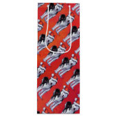 Sac Cadeau Pour Bouteille Husky à Santa Hat Sur Rouge (Devant)