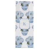 Sac Cadeau Pour Bouteille Hydrangées bleues en Chinoiserie Pot (Devant)