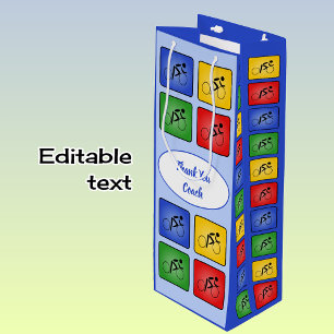 Sac Cadeau Pour Bouteille Icônes de cycle de texte personnalisées bleu