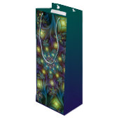 Sac Cadeau Pour Bouteille Illuminé Abstrait brillant Turquoise violet Fracta (Dos Angle)