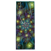 Sac Cadeau Pour Bouteille Illuminé Abstrait brillant Turquoise violet Fracta (Dos)