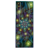 Sac Cadeau Pour Bouteille Illuminé Abstrait brillant Turquoise violet Fracta (Devant)