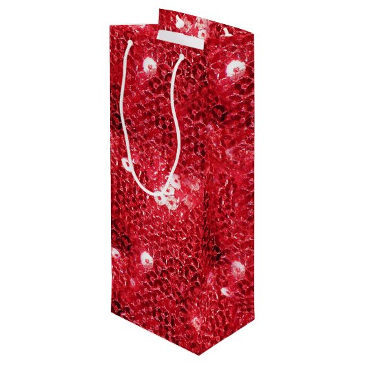 Sac Cadeau Pour Bouteille Image Motif de la séquence rouge Faux (Dos Angle)