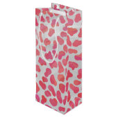 Sac Cadeau Pour Bouteille Impression dalmate rose et blanc (Dos Angle)