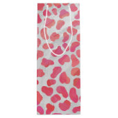 Sac Cadeau Pour Bouteille Impression dalmate rose et blanc (Dos)