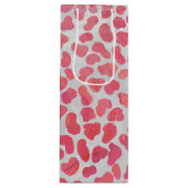 Sac Cadeau Pour Bouteille Impression dalmate rose et blanc (Devant)