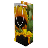 Sac Cadeau Pour Bouteille Impression de tournesol Vivid personnalisée (Dos Angle)