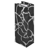 Sac Cadeau Pour Bouteille Impression Giraffe noir et gris clair (Dos Angle)